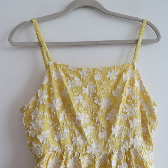 ANTHROPOLOGIE MAEVE Rhonda Textured Midi Dress in Yellow Floral Boho Size US 6 - Picture 4 of 15